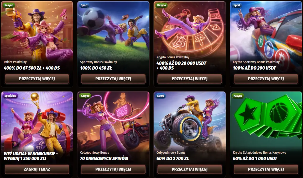 serwis — bonus powitalny 400% do 15 000 € + 400 darmowych spinów